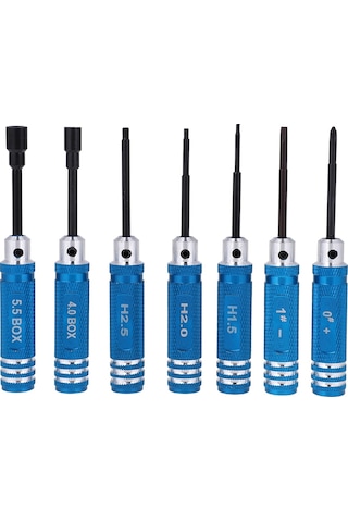 Konesam Mavi 7 Parça Rc Araç/helikopter/uçak Tamir Seti - Kaliteli Çelik Somun/çatal Vidalı Takım