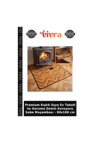 Premium Kışlık Eşya Ev Teksti Isı Koruma Zemin Koruyucu Soba Muşambası - 80x100 Cm Çok Renkli
