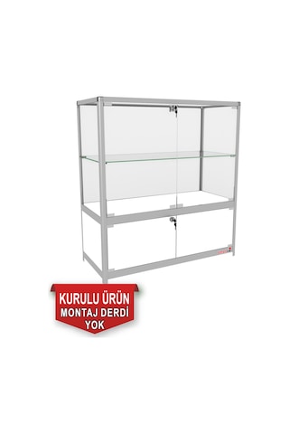 Camlı Vitrin - Cam Dolap - Camlı Koleksiyon Vitrini - 95x90x40