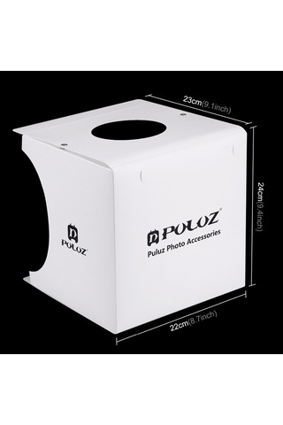 YENİLZD PULUZ 2x20 LED Işıklı 6 Fonlu Fotoğraf Çekim Çadırı 20x20 cm