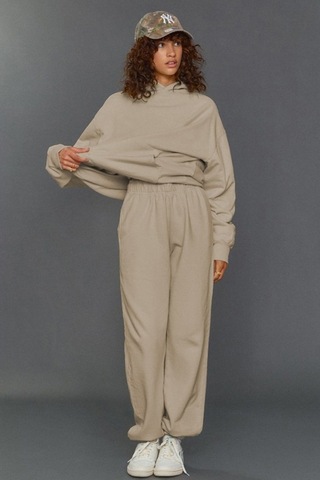 Mad Girls Bej Kapüşonlu Kadın Eşofman Takımı Mg1225 Bej