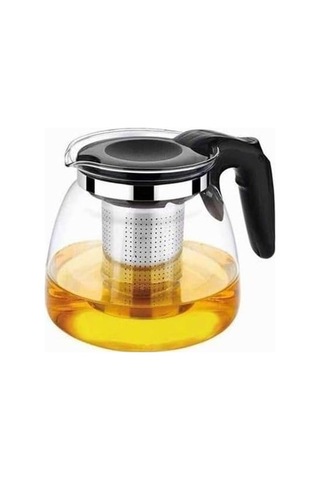 Çaydanlık Paslanmaz Çelik Filtre Kolu Dayanıklı Cam Çaydanlık Süzgeçli French Press Cam Demlik + Çay Süzgeci Çelik
