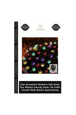 Çim Armatürü Modern Stil Solar Dış Mekan Peyzaj Solar 30 Ledli Çiçekli Rgb Bahçe Aydınlatma Diğer