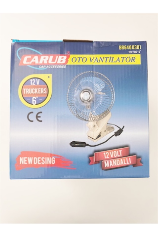 Oto Vantilatör 12 Volt 6 Inç Mandallı Çakmaklık Girişli 6400301