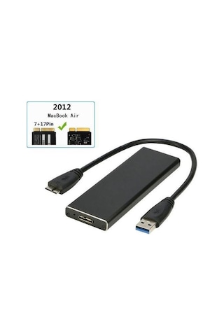 2012 Apple Uyumlu MacBook Ssd Usb Çevirici 7+17 Pin 24