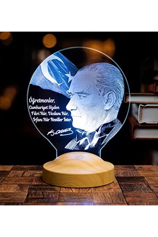 Sözleri Hediye Led Lamba Atatürk Görselli Hediyeler Çok Renkli