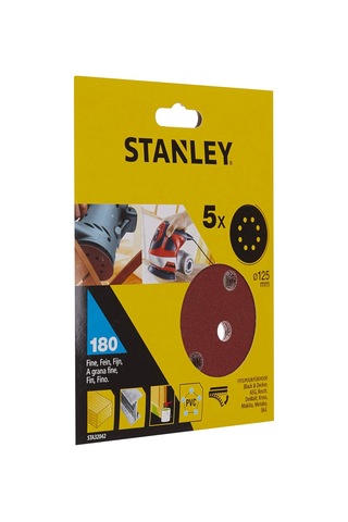 Sta32042 Zımpara, Kırmızı, 5 Adet, 180g 125 Mm