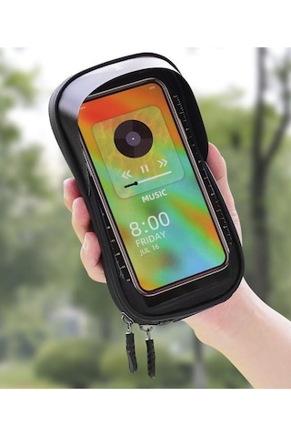 Coverzone Bisiklet Üst Boru Çantası 1.4l, Ent Şeffaf Telefon Pencereli Kadro Çantası, Fermuarlı Geniş Saklama Alanı, Evrensel Uyumlu Bisiklet Üst Boru Heybesi, Sürüş Aksesuar Çantası, Siyah 0206