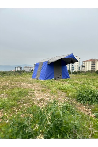 Oba Çadır - 1 Odalı Kamp Çadırı 4 Kişilik Kapı Sineklikli Mavi - Gri