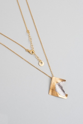 Kayıp Şehir 18 Ayar Sarı Altın Kaplama 47 Cm Gümüş Tasarım Kolye