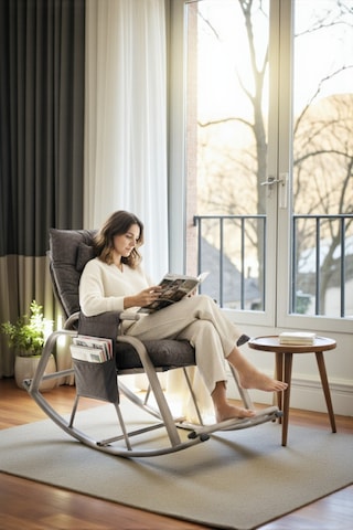 Dicle Cepli Pofuduk Minderli Sallanan Sandalye Tv Koltuğu Antrasit