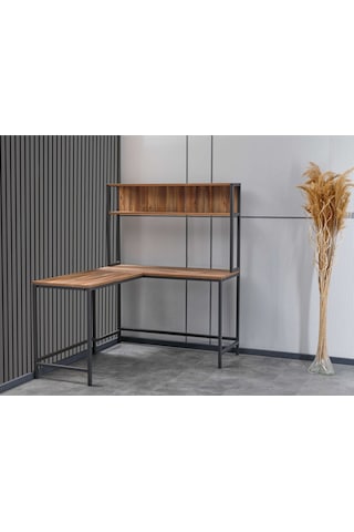 Çalışma Masası 140x120x75 Cm Sağ Sol Yönlü Siyah