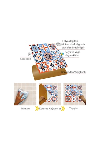 Tink Meksika 019 Karma Desenli Pvc Karo 30X30 Cm