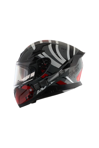 Axor Apex Hex-2 Kapalı Motosiklet Kaskı Gri - Kırmızı