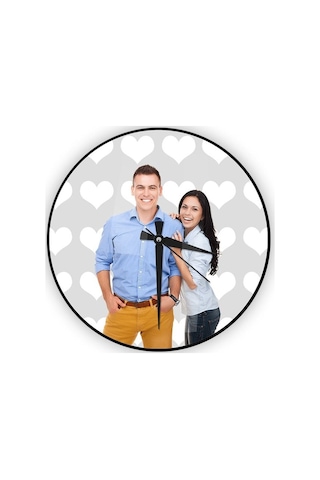 Kişiye Özel Cam Duvar Saati 27 Cm. - 019 Çok Renkli