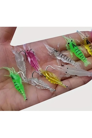 5 Renk 10 Adet Silikon Karides - Sahte Karidesle Balık Avı