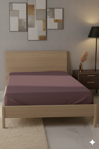 %100 Pamuk Ranforce Premium Tek Kişilik Çarşaf - Gül Kurusu Gül Kurusu