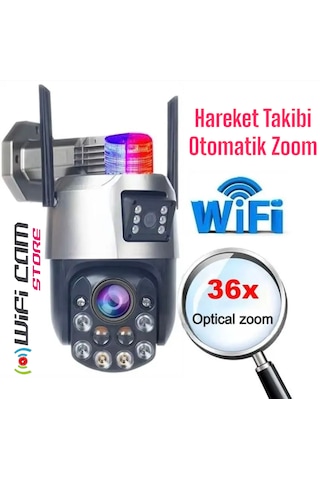 İcsee 6 Mp Çift Kameralı 36x Optik Zoom Büyük Ptz Wifi Kamera