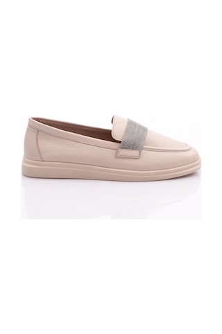Dgn 981s Kadin Şeritli Loafer Ayakkabi 981S-2-R146975 Ekru