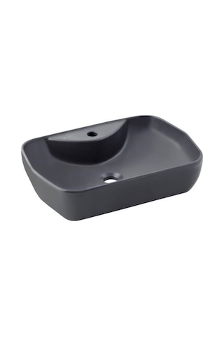 Seramiksan Lucida Batarya Delikli Tezgah Üstü Lavabo Mat Antrasit 55 CM