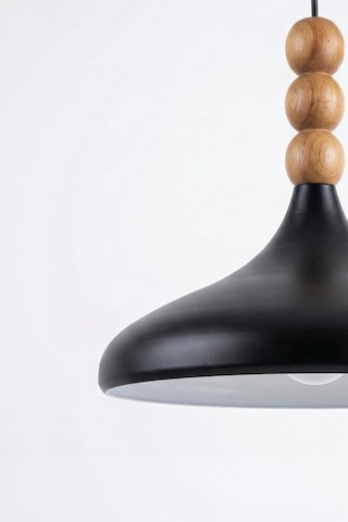 Nova Ahşap 3 Boncuklu Sarkıt Avize, Bohem Tavan Lambası Ve Salon Oturma Odası Aydınlatması - Siyah - 35 Cm Mod Çok Renkli