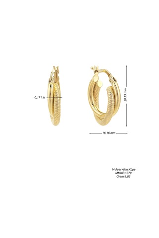 Moom Mücevherat Kadın 14 Ayar Altın İtalyan Halka Küpe N11.15550