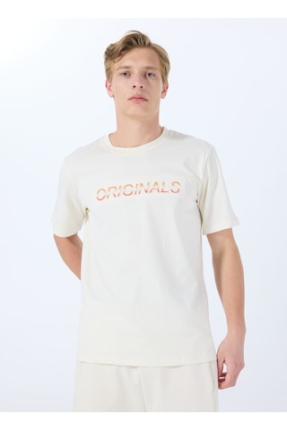 Jack & Jones Beyaz Erkek T-shirt 12288566 Jorx90 Tee Ss Crew Neck Bs Koyu Beyaz