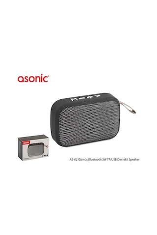 Asonic As-02 Gümüş Bluetooth 3w Tf-usb Destekli Speaker