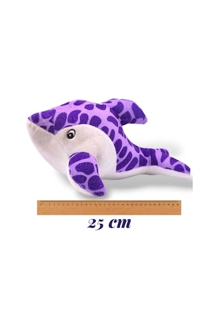 Sevimli Peluş Yunus Balığı 25 Cm Oyuncak Uyku Arkadaşı Hediyelik Dekorasyon Mor