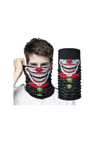 Joker Yüz Baskılı Baf Bandana - Çok Amaçlı Boyunluk Bandana 2 No Çok Renkli