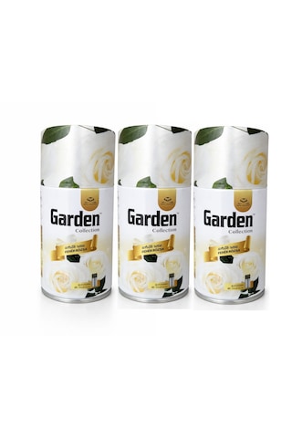 Garden Oda Kokusu Hava Temizleyici Otomatik Makine+ Beyaz Gül Kır Bahçesi Oda Spreyi 260 Ml X 3 Adet Beyaz Gül