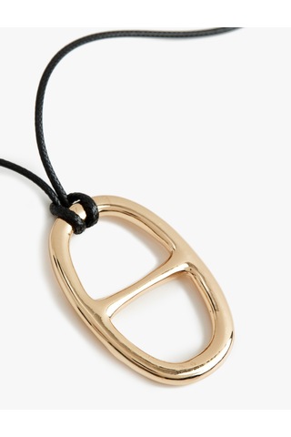 Koton Oval Charmlı Kolye Siyah 6wak70385aa Siyah
