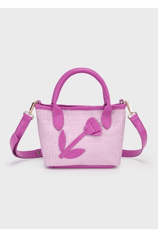 Mayoral Kız Çocuk Çiçekli Hasır Çanta Mor