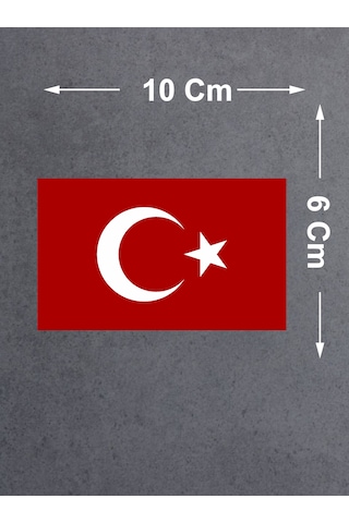Türk Bayrağı Sticker - 2 Adet Araba Oto Motosiklet Karavan Cam Sticker - 00068 10x6 Cm