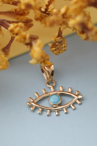 Miletkuyumculuk 14 Ayar Altın Kirpikli Gözlü Kolye Ucu