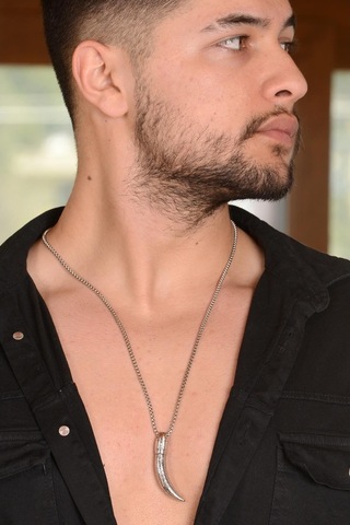 Ottoman Fil Dişi Erkek Çelik Zincir Kolye Cklfıldısfg-Gms