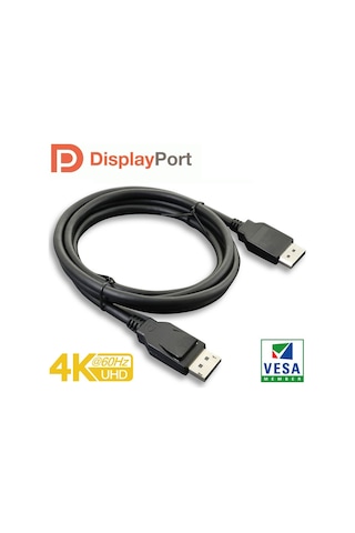 Paugge Dp 1.2 Vesa Sertifikalı 4K 60 Hz Displayport Kablo 1.8 M