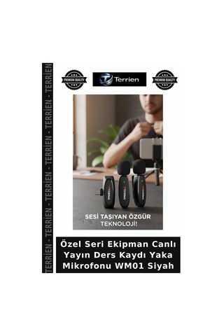 Özel Seri Ekipman Canlı Yayın Ders Kaydı Yaka Mikrofonu Wm01 Siyah