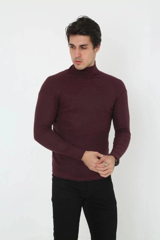 Freedom Store Erkek Fitilli Kaşkorse Kumaş Boğazlı Full Likralı Slimfit Body - Bordo