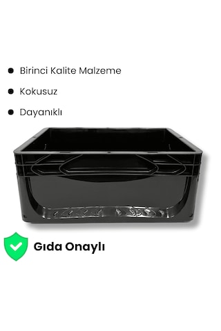Alpbx 1.kalite Siyah Plastik Kasa 40x30x17 Cm - 17 Litre Kutu