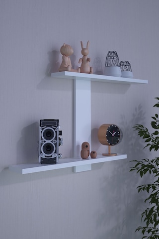 Dekorfim DF05104B Dekoratif Z Raf Kitaplık Duvar Rafı İkili Raf