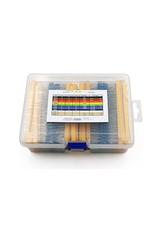Yifomall 2600 Adet 1/4w Metal Film Direnc Seti, 130 Farklı Sık Kullanılan Değer, 1% Hassasiyetli, Elektronik Projeler İçin Kutulu Tam Seri