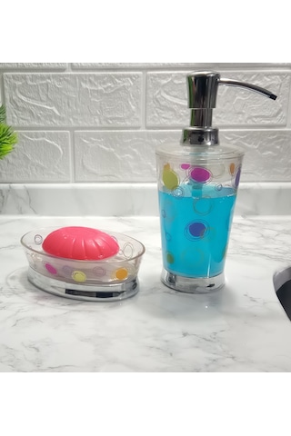 Sıa 2 Li Banyo Seti.Renkli Halkalı Model.Akrilik Diğer