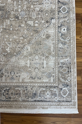 Vintage Halı Kalın Modern Dokuma Salon Oturma Odası Mutfak Halısı Antialerjik Gri Beyaz 12500bej
