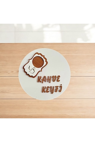 Ahşap 'kahve Keyfi' Sunum Tepsisi Ahşap