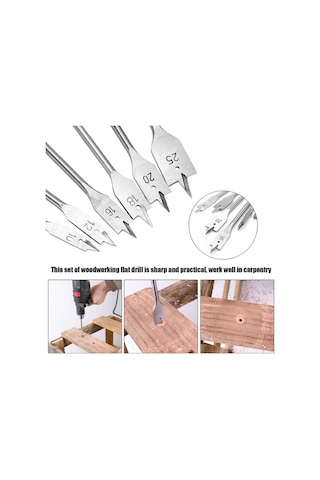 Lemestar Ahşap Delme Seti 6 Parça - 45 Karbon Çelik Uçlu, Derin Delik Açıcı, 10-25mm Boyutları, Hassas Kesim, Opp Paketli