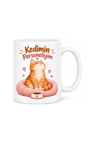 Agc Uygun Sepet Kedimin Personeliyim Tasarımlı Porselen Kupa - Model 418 Agc Diğer