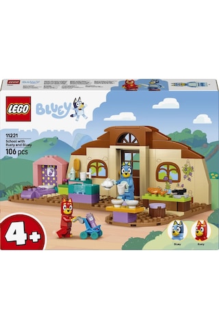 LEGO® Bluey Rusty ve Bluey ile Okul 11221 - 4 Yaş ve Üzeri Çocuklar için Aksesuarlar İçeren Oyuncak Yapım Seti (106 Parça)