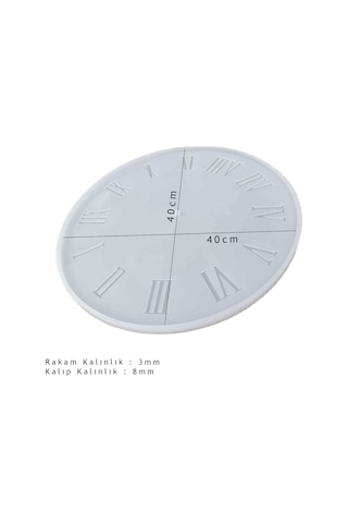 Epoksi Silikon Kalıp Roma Rakamlı Saat Kalıbı Battal Boy 40 Cm