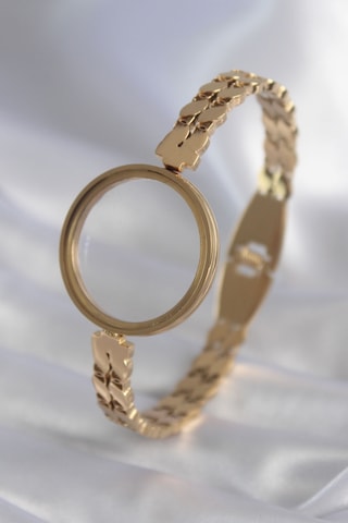 316l Çelik Gold Renk Arpa İşleme Açılabilir Fanus Model Kadın Kelepçe 5886 Belirtilmemiş